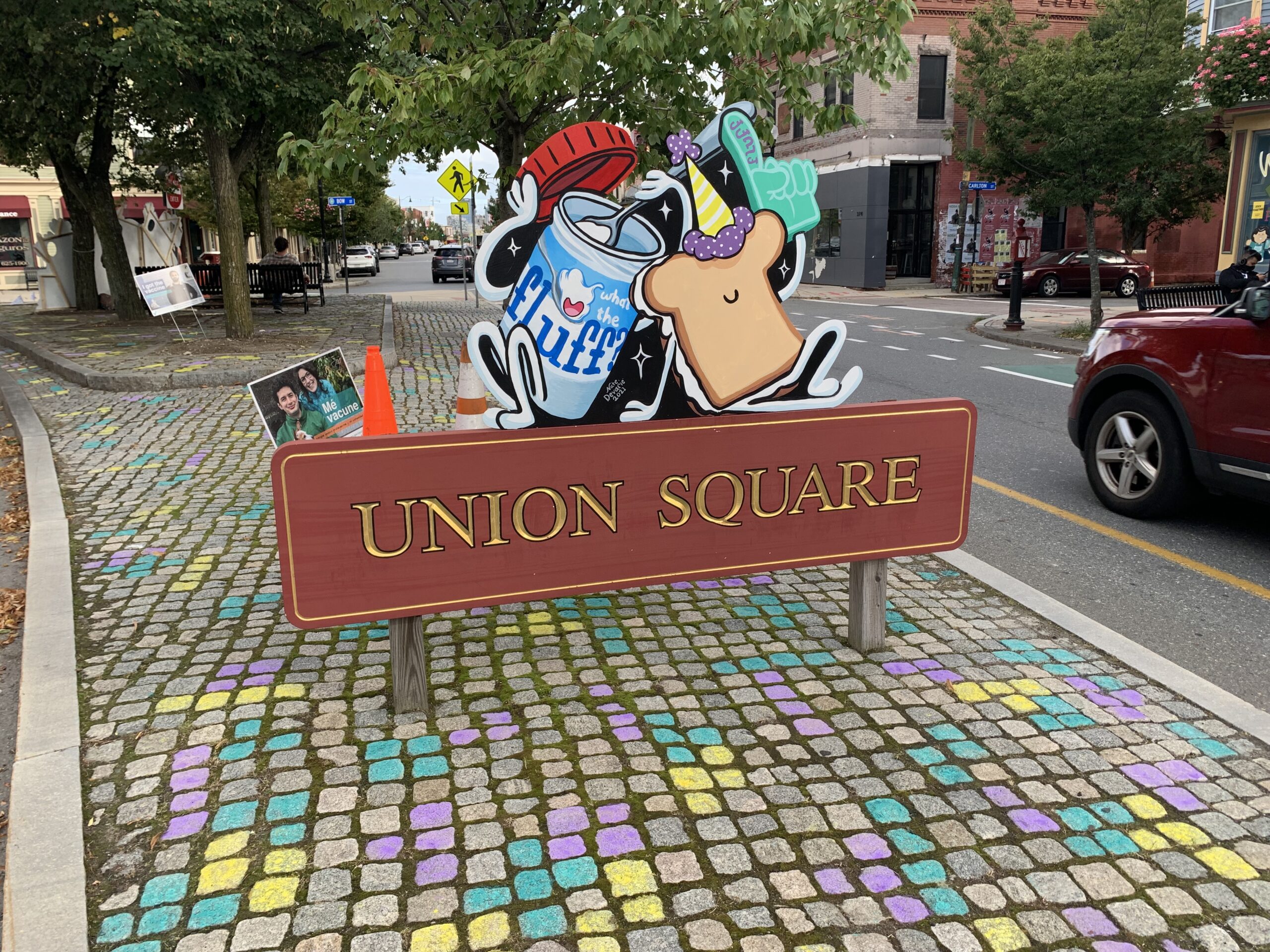 Union Square sign at Fluff fest