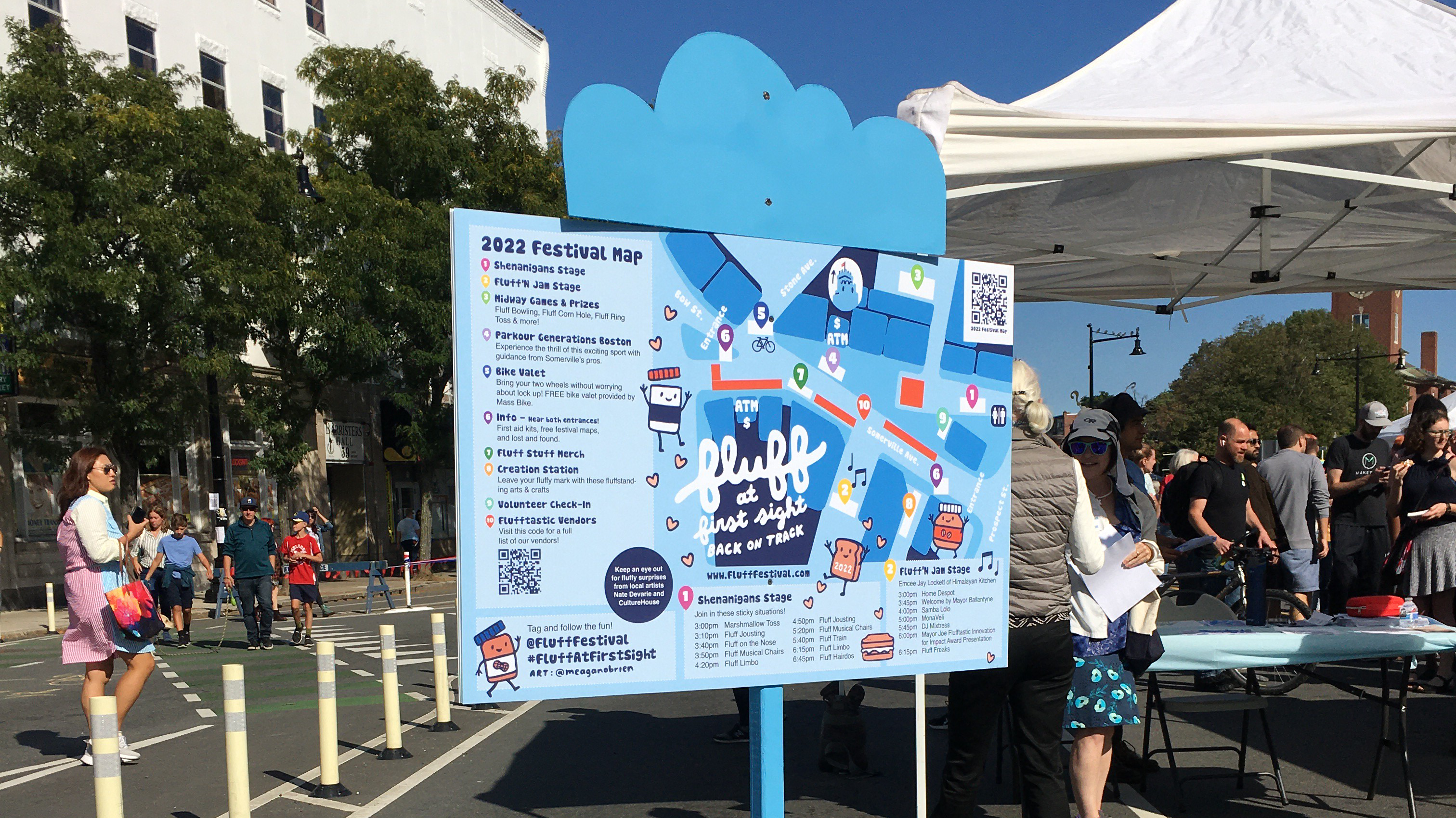 A blue map of the Fluff Festival